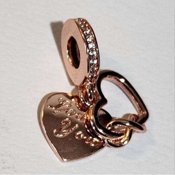 Authentic Pandora Love You Infinity Heart Dangle Charm - Picture 2 of 4